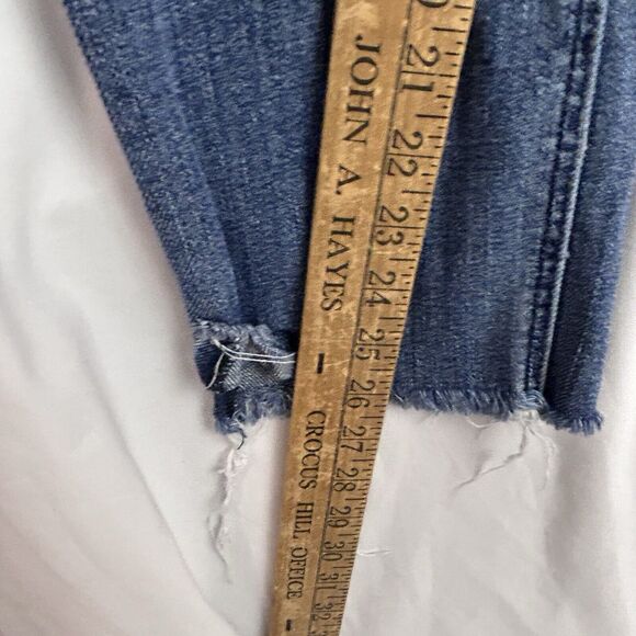 KUT FROM THE KLOTH REESE Jeans Womens Straight Leg 4 Blue Frayed Hem Button Fly - Picture 5 of 8